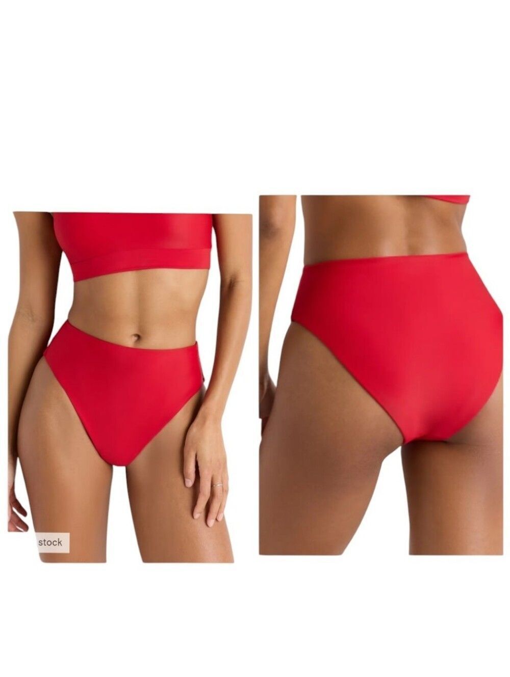 NWT Quince Italian High-Rise High-Leg Bikini Bottom Cherry Red Size XS